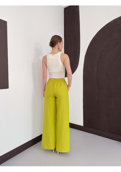 Verymoda Keten Pantolon D2381 Fıstık Yeşili