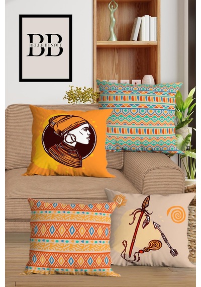 Belle Benoit Baskılı Runner & Koltuk Kırlent Kılıfı Set Desen47