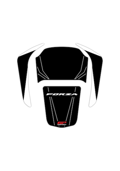 GP Kompozit Honda Forza 250 2018-2022 Uyumlu Tank Pad Seti Siyah-Beyaz
