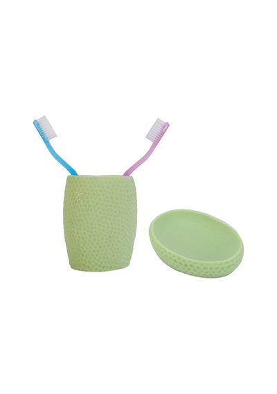 Sıa 2 Li Banyo Seti.Yeşil Petek Model.Poliresin Yeşil
