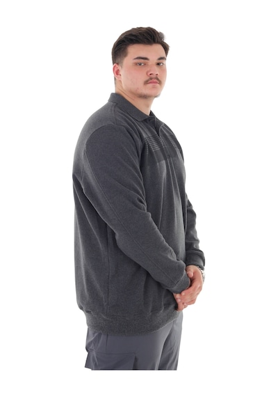 Erkek Battal Beden 158 Kiloya Kadar Uygun Bedenli Geniş Kalıp Baskılı Polo Yaka Selanik Sweat Antrasit Erkek Battal Beden 158 Kiloya Kadar Uygun Bedenli Geniş Kalıp Baskılı Polo Yaka Selanik Sweat Antrasit
