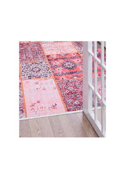 Patchwork Kilim Vintage Etnik Desen Kaymaz Dokuma Taban Yıkanabilir Halı Çok Renkli Çok Renkli