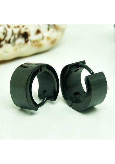 Kalın 6 MM Düz Unisex Erkek Bayan Çelik Küpe Çifti 2 Renk Mse9
