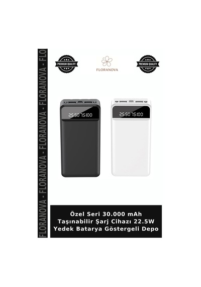 Özel Seri 30.000 Mah Taşınabilir Şarj Cihazı 22.5w Yedek Batarya Göstergeli Depo Çok Renkli