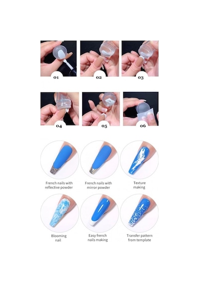 Silikon Kaşe Ve Plaka Ile Desen Baskı Mührü Manikür Süsleme Ürünü