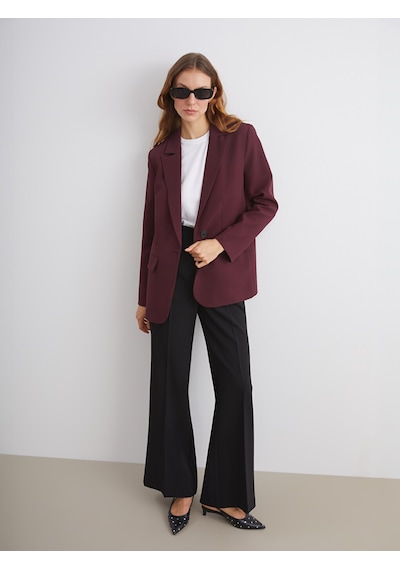Lcw Vision Bordo Krep Kadın Blazer Ceket