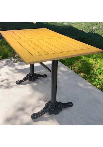 Cafe Masa Bambu Ahşap Yemek Masası 120 X 70 Aslan Ayak Naturel