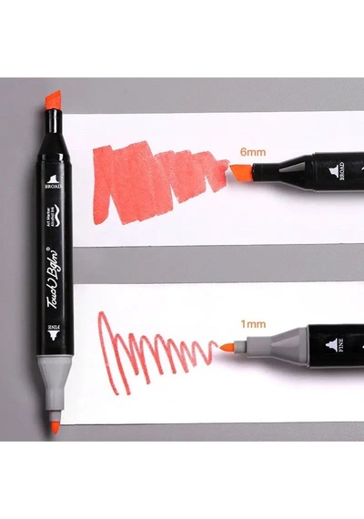 Çift Taraflı Marker Keçeli Kalem Seti 48 Renk Marker Resim Mimari Ve Grafik Tasarım Kalemi Çok Renkli