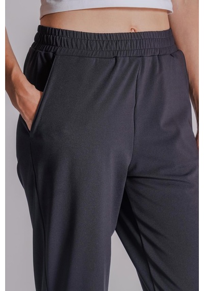 Braccas Kadın Yandan Cepli Beli Ve Paçası Lastikli Relaxed Fit Jogger Pantolon Lacivert Lacivert