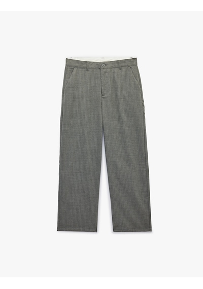 Koton Regular Fit Viskon Karışımlı Cepli Kumaş Pantolon Gri 7wam40025nw