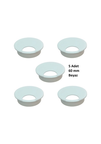 Masa Üstü Kablo Kanalı Deliği Kapağı Beyaz Masa Kapağı 6 Cm 5 Adet