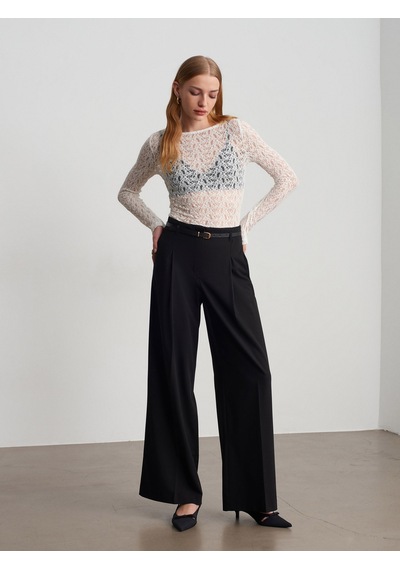 Dilvin 32763 Kayık Yaka Dantel Top-ekru Ekru