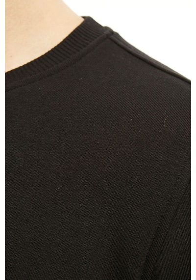 Uniprom Sweatshirt Bisiklet Yaka Içi Polarlı 3 Iplik Pamuklu Normal Kesim Erkek Siyah