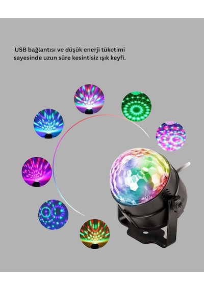 Müzik Sensörlü Renkli Led Parti Işığı Renkli