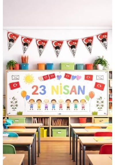 23 Nisan Süsleri 23 Nisan Hediyeleri 10'lu İpe Dizili Flama