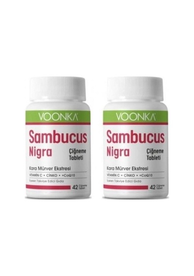 Voonka Sambucus Nigra 42 Çiğneme Tablet X 2 Adet