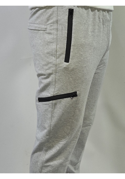 Jump Erkek Slim Fit Pamuklu 2 İplik Eşofman Altı Melanj Gri