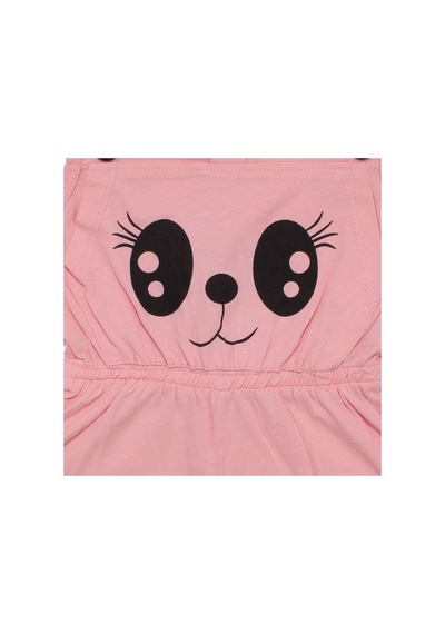 Bebegen Kız Çocuk Pembe Siyah Kedi Gözü Baskılı Belden Lastikli Askılı Tulum Çok Renkli Bebegen Kız Çocuk Pembe Siyah Kedi Gözü Baskılı Belden Lastikli Askılı Tulum Çok Renkli