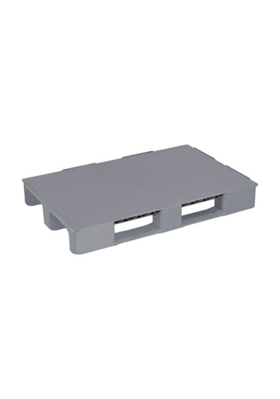 Plastik Palet Gri 3 Kızaklı Plastik Raf Paleti 80X120X15 Cm 13 Kg