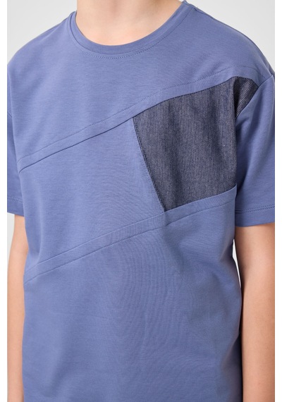 Koyu Mavi-kot Lacivert Pamuklu Oversize Fit Dokuma Hafif Esnek Chino Erkek Çocuk Şort Takım - 11275 Koyu Mavi