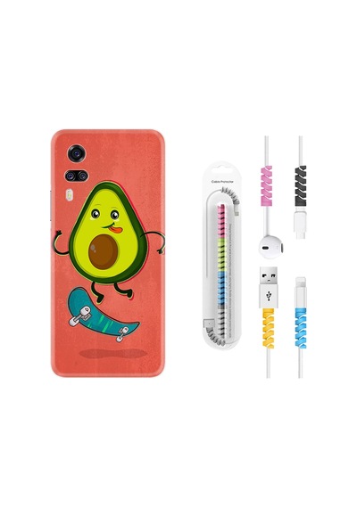 Vivo Y51 Kılıf Kablo Koruyuculu Avokado Skate 1741