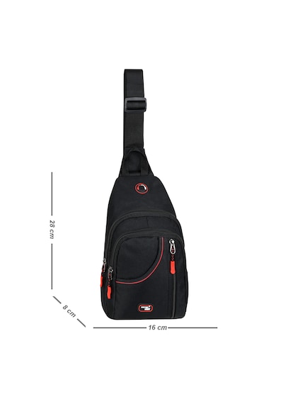 Seventeen 3474- Unisex Çapraz Göğüs Çantası Siyah Çok Bölmeli Ayarlanabilir Askılı Günlük Omuz Ve Body Bag