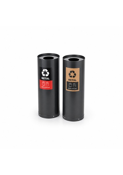 2 Li Sıfır Atık Kutusu Sak-502 Metal Geri Dönüşüm Ünitesi Hey Çelik