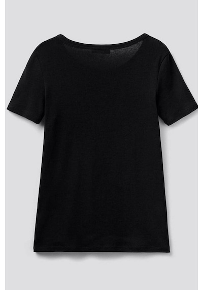 Benetton Bn Koton Benetton Yazılı Basic T-shirt- Siyah