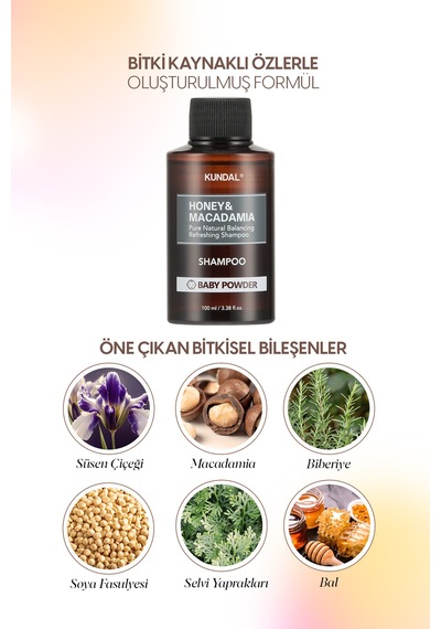 Kundal Honey & Macadamia Baby Powder Nature Şampuan 100 ML