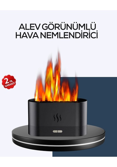 Ceylan Adam Aromatik Oda Kokusu Difüzörü Alev Tasarımlı Led Işıklı Nemlendirici