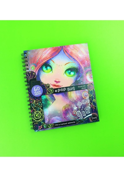 Pop Girl Siyah Sayfa Boyama Kitabı 60 Sayfa Spiral Defter