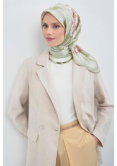 Armine İpek Eşarp 2026 Yaz - 9509-33 Mint Yeşili Twill
