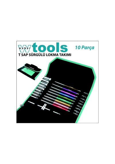Weber Tools T Sap Sürgülü Lokma Takımı 10 Parça+Çanta