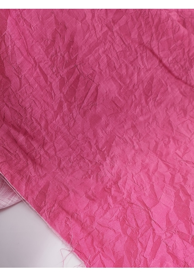 Desenli Bambu Keten Kumaş Pembe