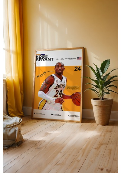 Kobe Bryant Black Mamba Ahşap Çerçeveli Poster Tablo Premium Dekor