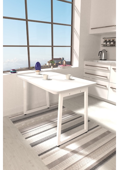 Vilinze Biga Sabit Mdf Metal Ayak Mutfak Masası - 70x120 Cm Çok Renkli