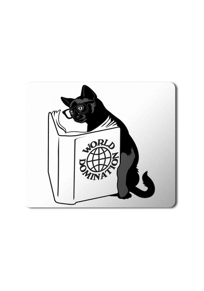 Kitap Okuyan Kedi World Domination Mouse Pad Mousepad
