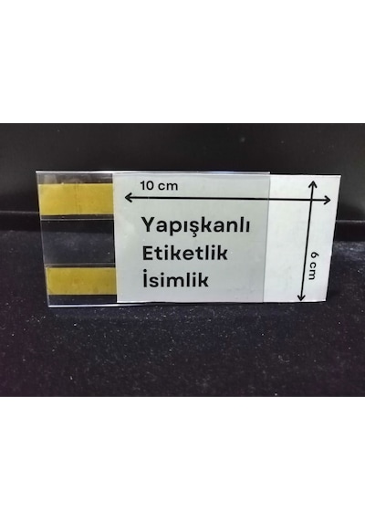 10 Adet C Tipi 6 x 10 CM Depo Etiketlik Şeffaf Yapışkanlı İsimlik