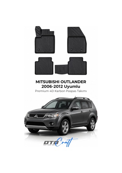 Otocraft Mitsubishi Outlander 2006-2012 Araca Özel 4d Karbon Oto Paspas Havuzlu Tam Set