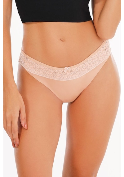 Sensu Kadın Lazer Kesim Dantelli Slip Külot 3'lü Paket Set - Kts3101 Model-3 Yeşil