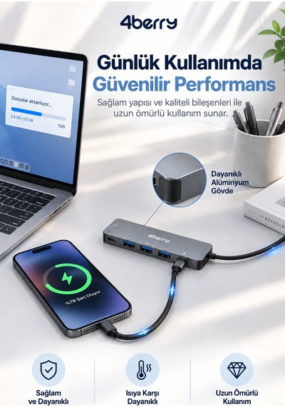 Kd5 5 İ 1 Arada Usb-c Hub 4k Hdmı, Usb Çoklayıcı Ve Pd Şarj Desteği