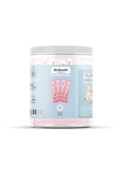Dr. Sacchi Creamy Snack Tavuklu Krema Yavru Kedi Ödülü 30'lu Kavanoz