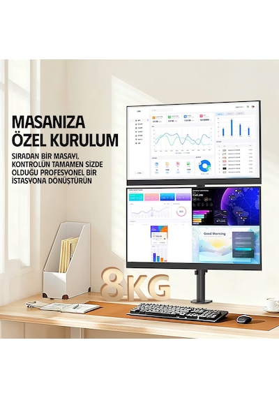 Ergoflex Ef63 Steel Design 2-8 Kg Asansörlü 13"-32" Monitör Stand