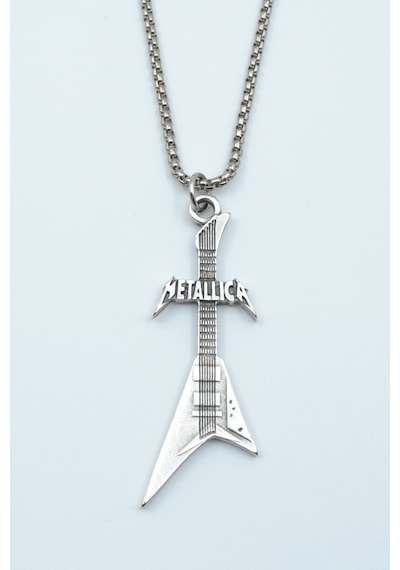 Metallica Elektro Gitar Örme Zincir Kolye Altın