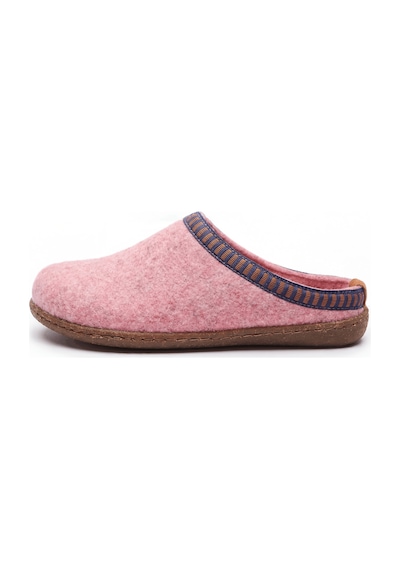 Comfortfusse Scoti - Kadın Ortopedik Yün Keçe Sabo Ev Terliği Pembe Yün