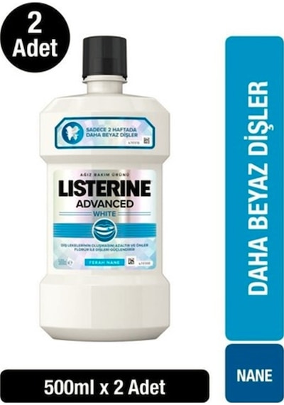 Listerine Advanced White Hafif Tat Ağız Bakım Suyu 2 x 500ML