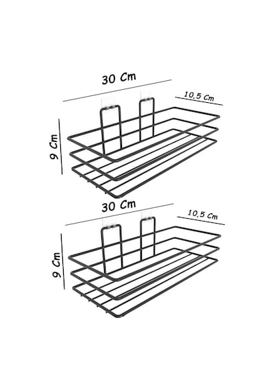 Dolap Kapağı Rafı Yapışkanlı 2 Li Set Mutfak Tezgah Düzenleyici Duvar Organizer Metal 20 X 30 Siyah Diğer