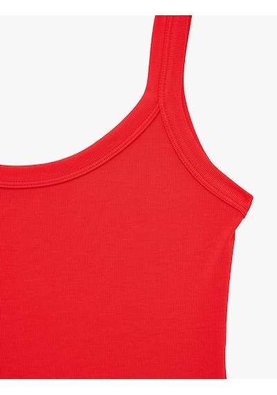 Koton Modal Kumaş Slim Fit U Yaka Askılı Top Kırmızı 6sak10035pk