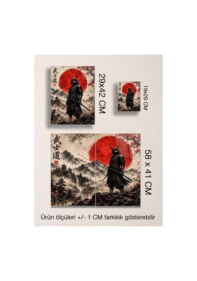 Japon Samuray Temalı Metal Tablo - Kırmızı Güneş Savaşçı Duvar Dekoru, Metal Poster Wall Art Çok Renkli - 924523301 Çok Renkli - 924523301 Çok Renkli