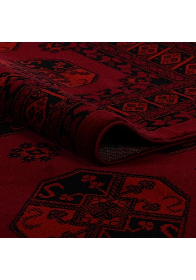 Afgan Türkmen Otantik Desenli Bordo Oturma Odası Salon Mutfak Halısı 2892a Zs74